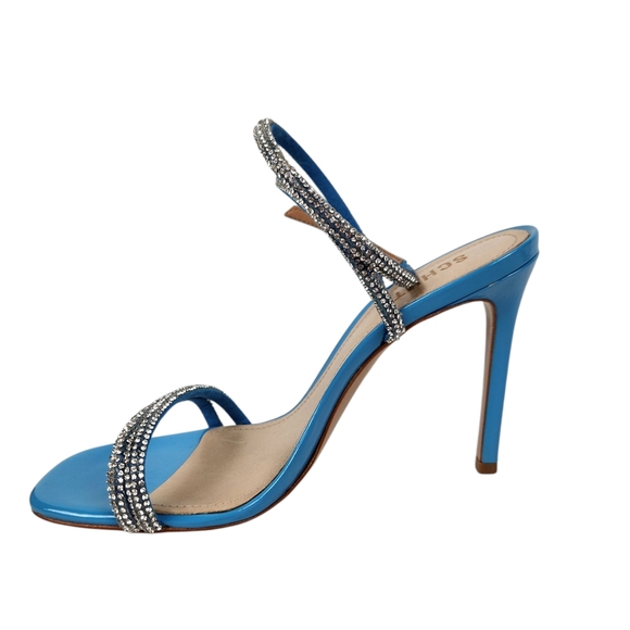 Schutz Altina Glam NWOT Blue Embellished Jeweled Stiletto Heel Prom Women Size 8 - Picture 5 of 14